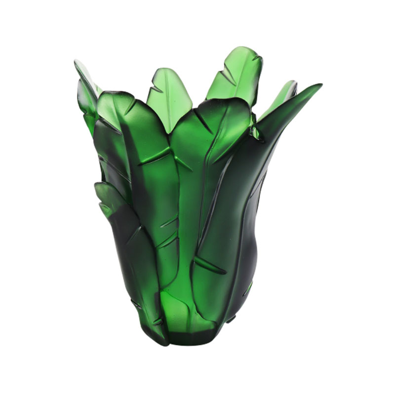 Lakásdekorációs zöld banánlevél üvegváza