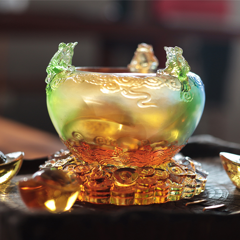 Kristály bőségszaru üveg kincsestál