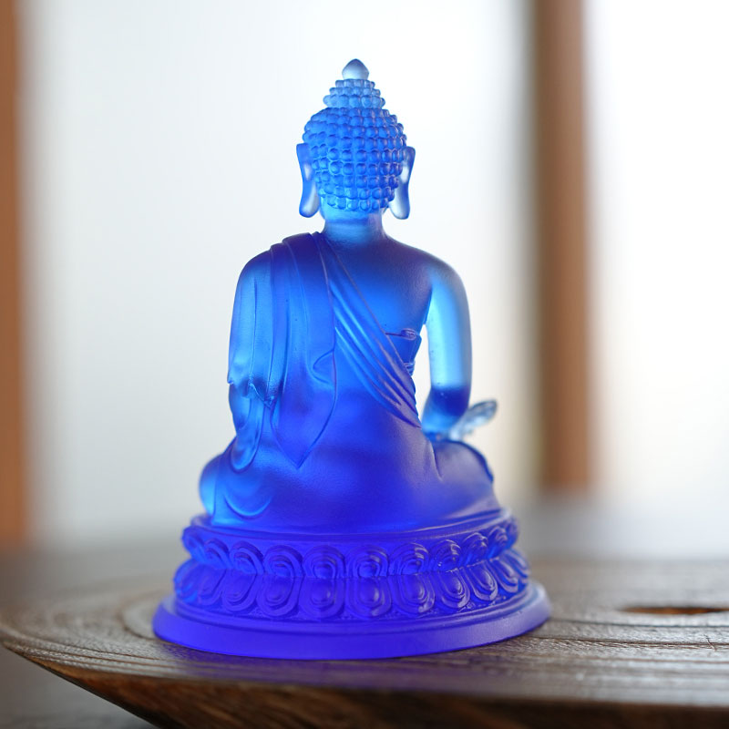 Színes máz Medicine Buddha szobrok