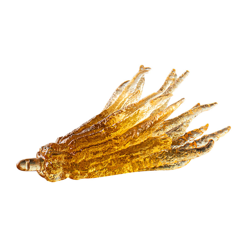 Kézzel formált arany színű üveg füstölőtartó