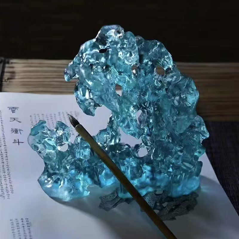 Szikla alakú kék színű üvegdíszek