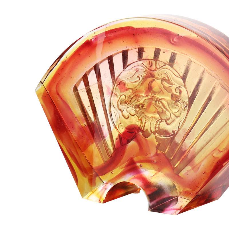 Kínai legyező alakú mázas üvegdíszek