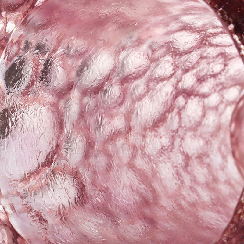 Kavicsos textúrájú lila rózsaszín üvegváza