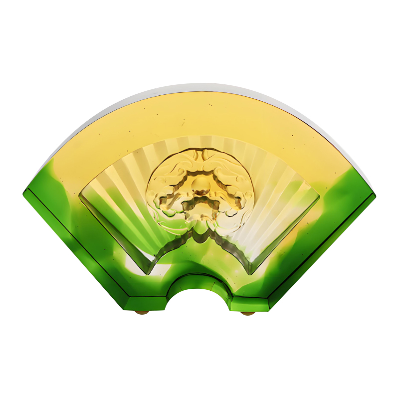 Kínai legyező alakú mázas üvegdíszek