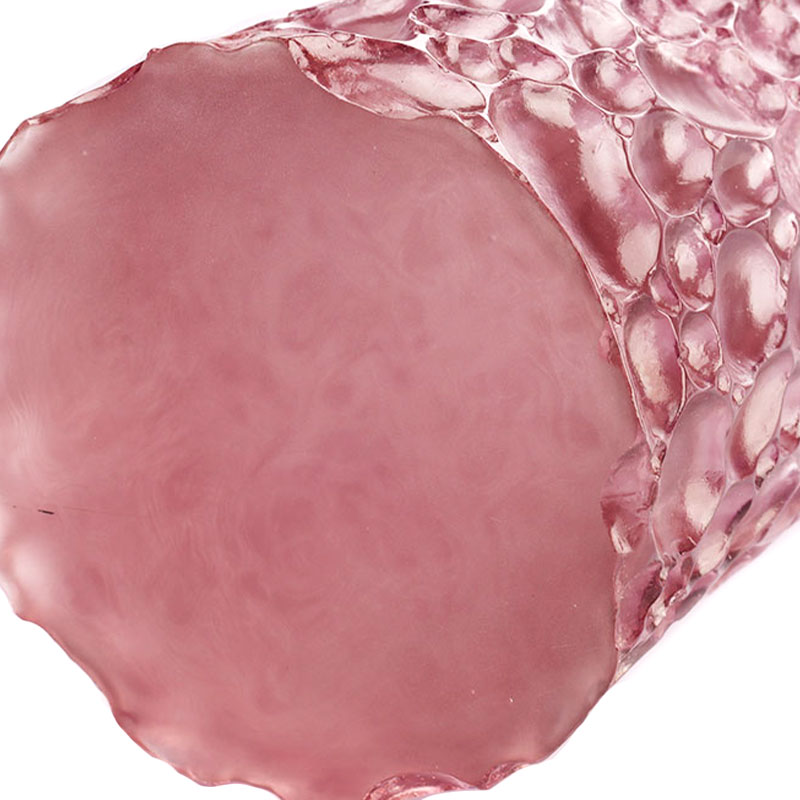 Kavicsos textúrájú lila rózsaszín üvegváza