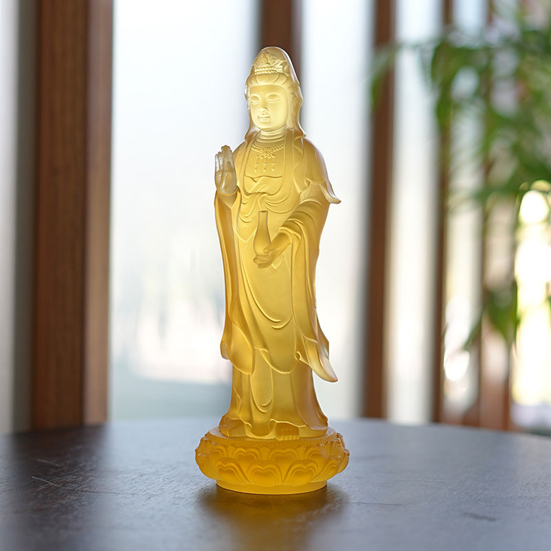 Guanyin Bodhisattva üvegszobor