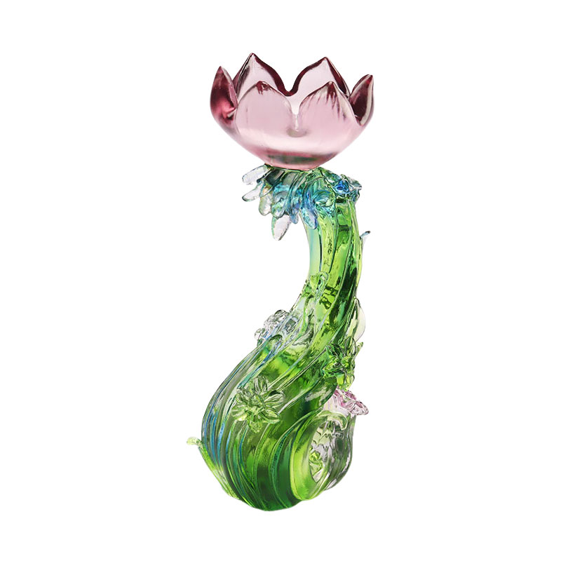 Crystal Glass Lotus alakú gyertyatartó