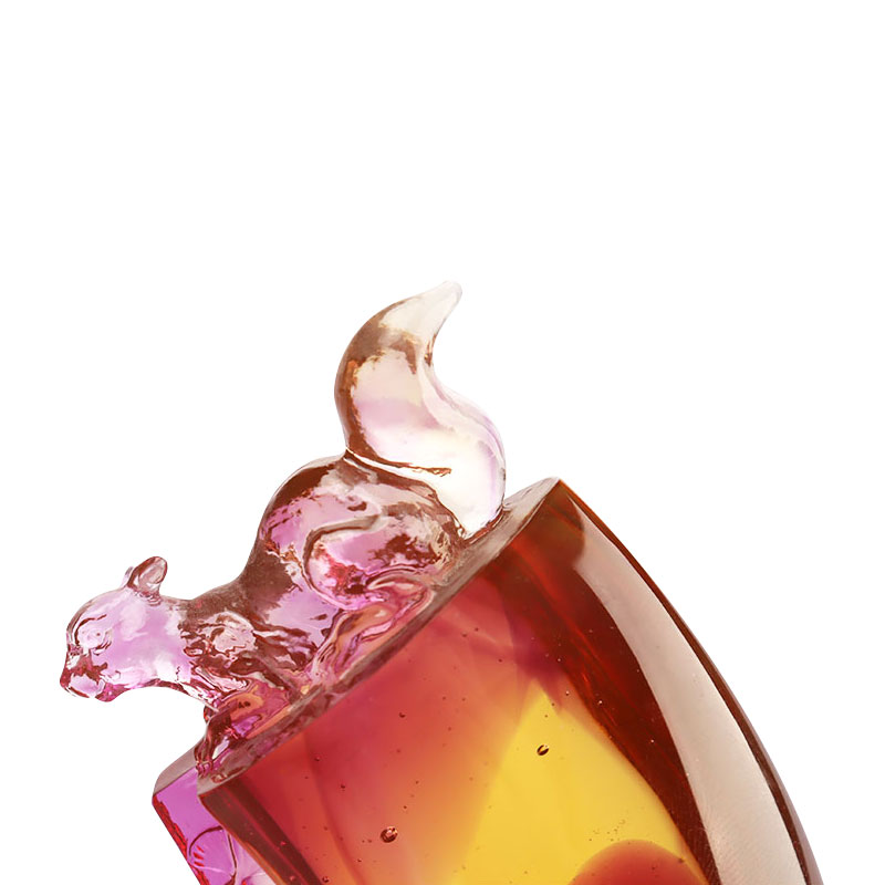 Lila színű mázas gyertyatartó