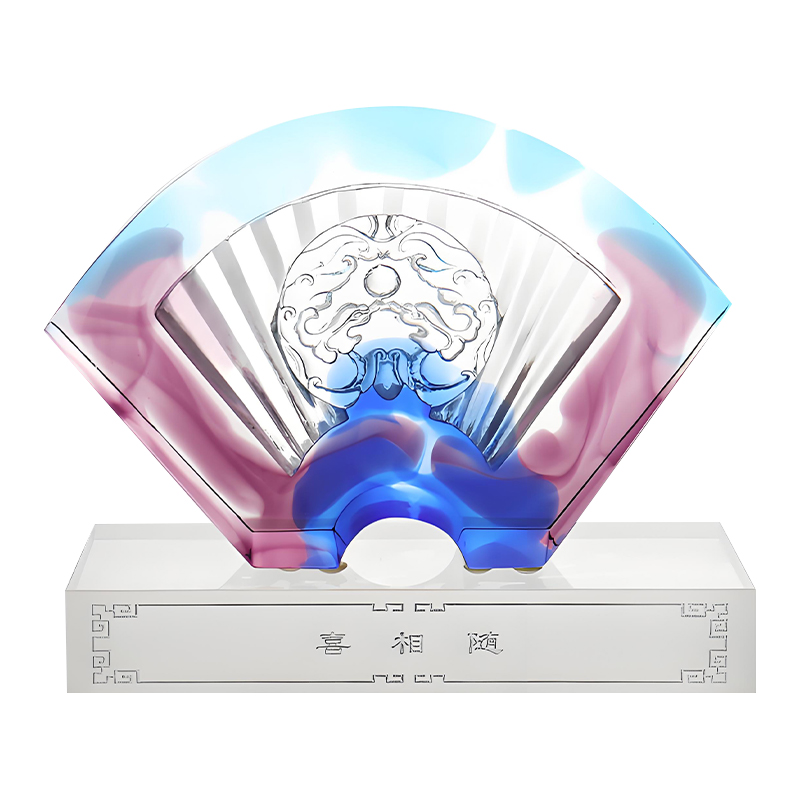 Kínai legyező alakú mázas üvegdíszek