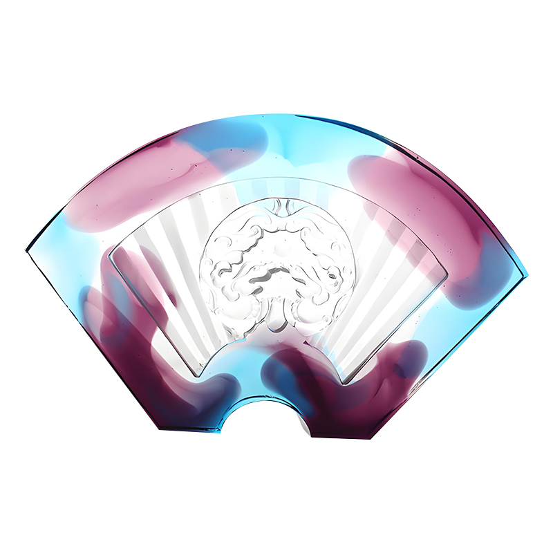 Kínai legyező alakú mázas üvegdíszek