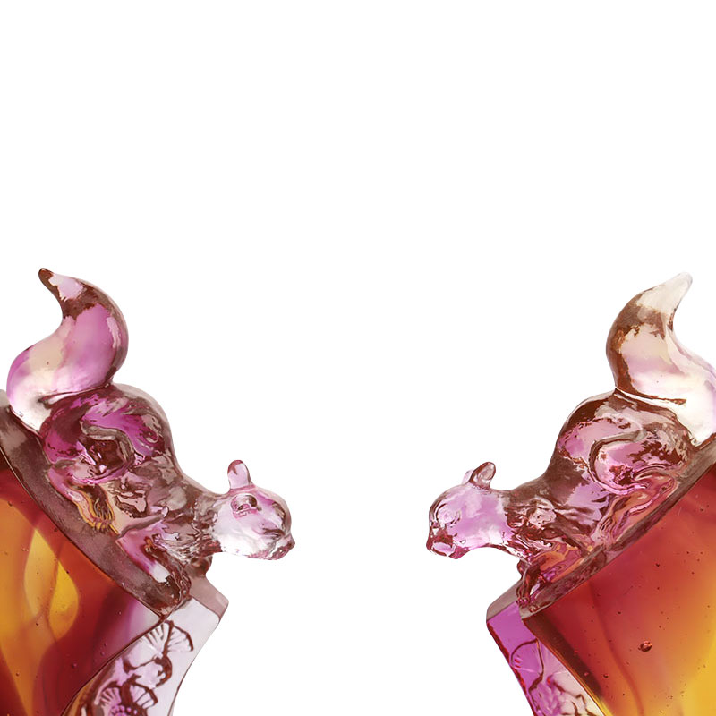 Lila színű mázas gyertyatartó