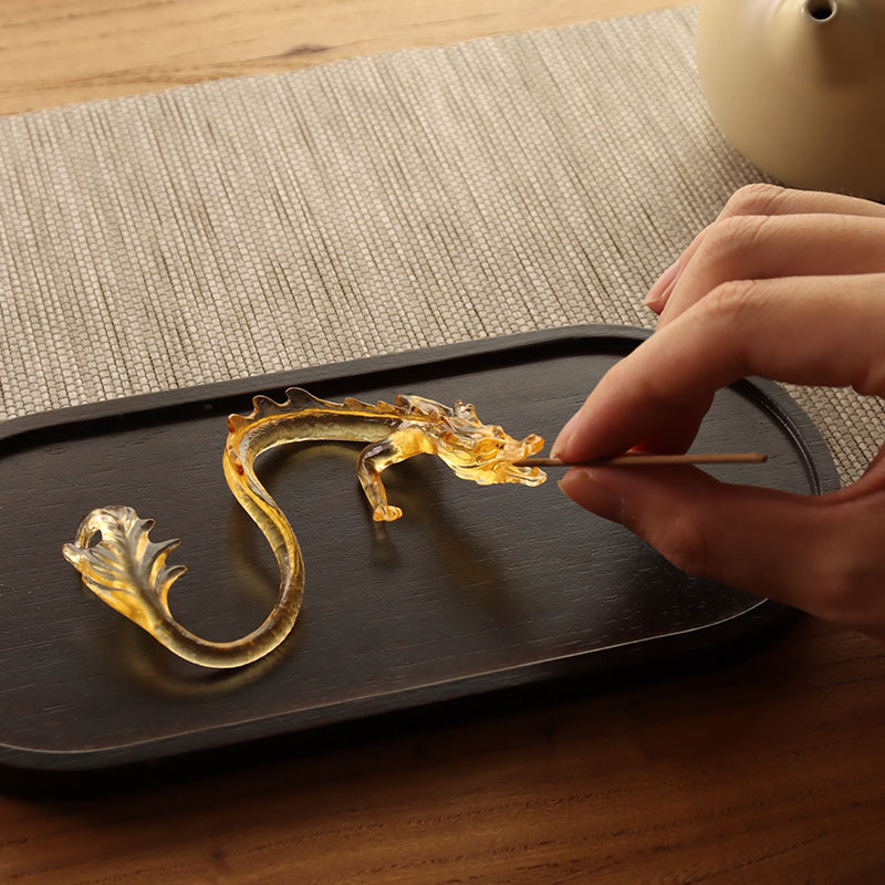 Golden Dragon üveg füstölőtartó