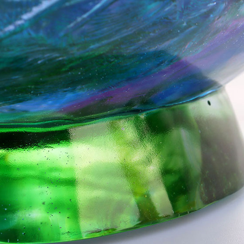 Kristályüveg gyümölcstál madár díszítéssel