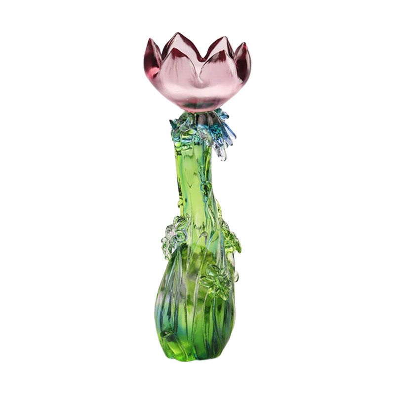 Crystal Glass Lotus alakú gyertyatartó