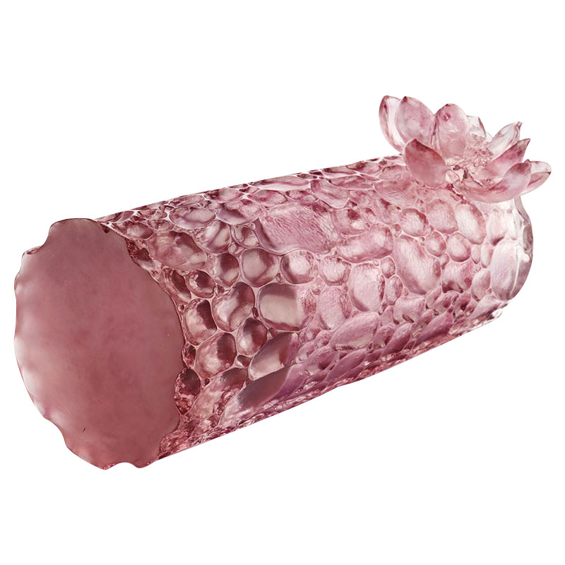 Kavicsos textúrájú lila rózsaszín üvegváza