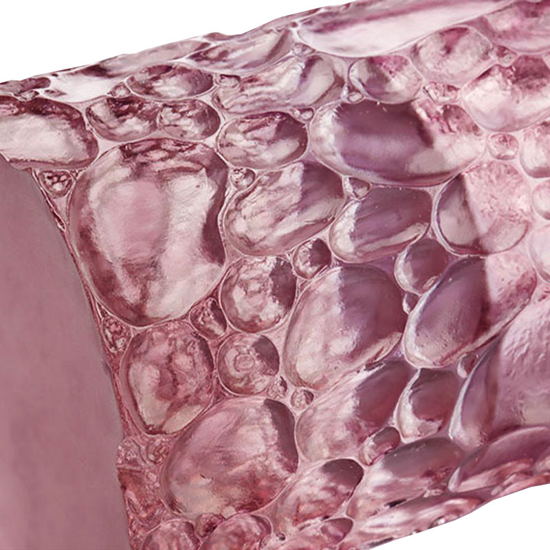 Kavicsos textúrájú lila rózsaszín üvegváza