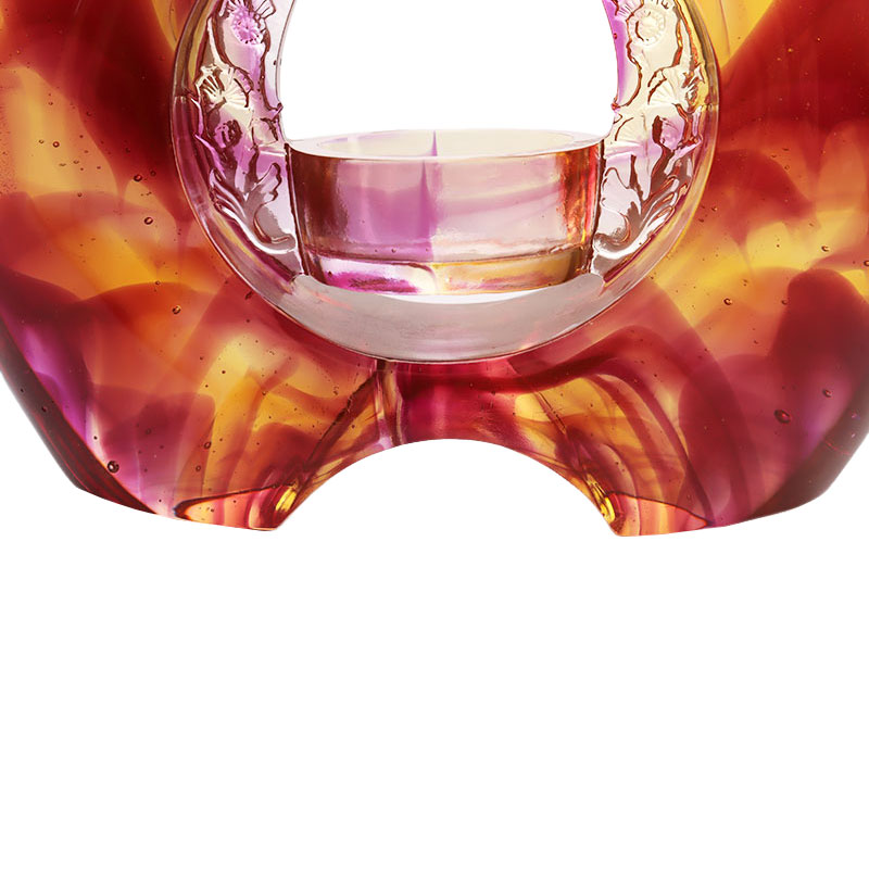 Lila színű mázas gyertyatartó