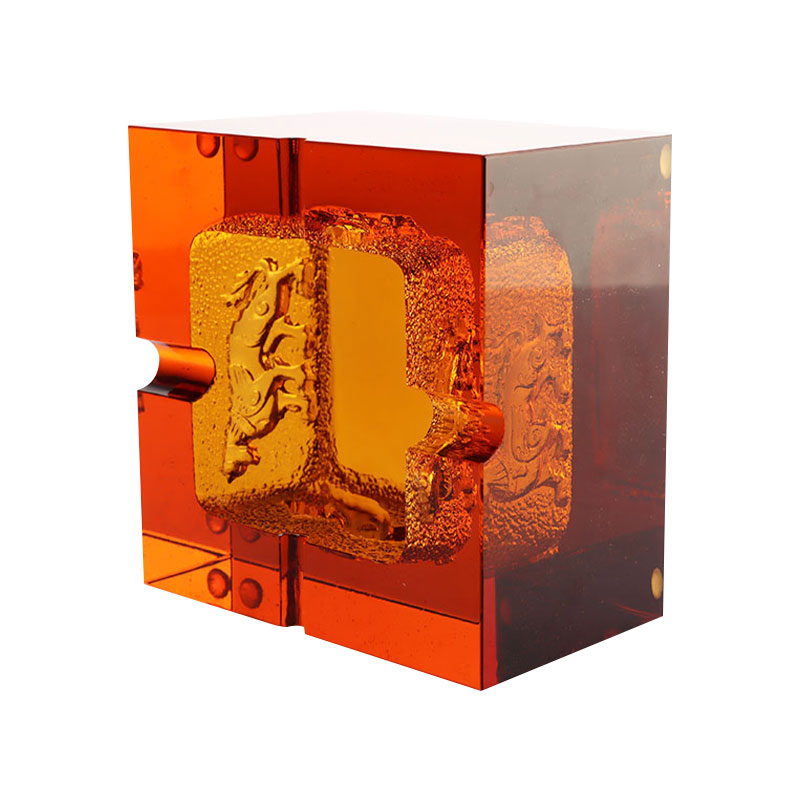 Piros üveg hamutartó, gyönyörű dombornyomott állatmintákkal