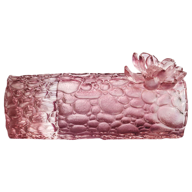 Kavicsos textúrájú lila rózsaszín üvegváza