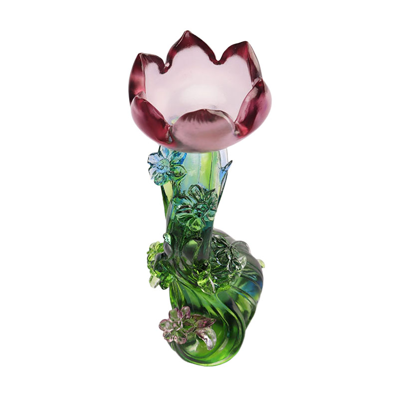 Crystal Glass Lotus alakú gyertyatartó