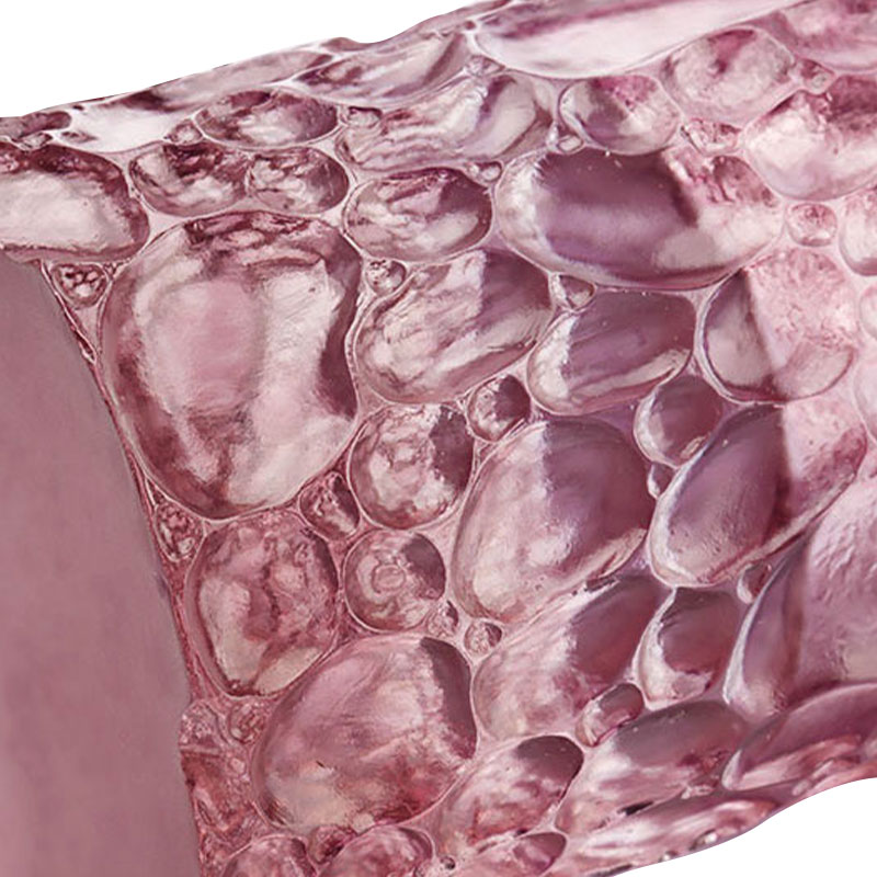 Kavicsos textúrájú lila rózsaszín üvegváza