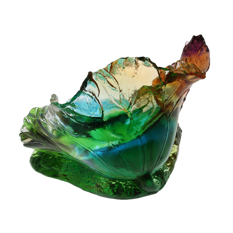 Lótuszlevél üveg szobor díszek