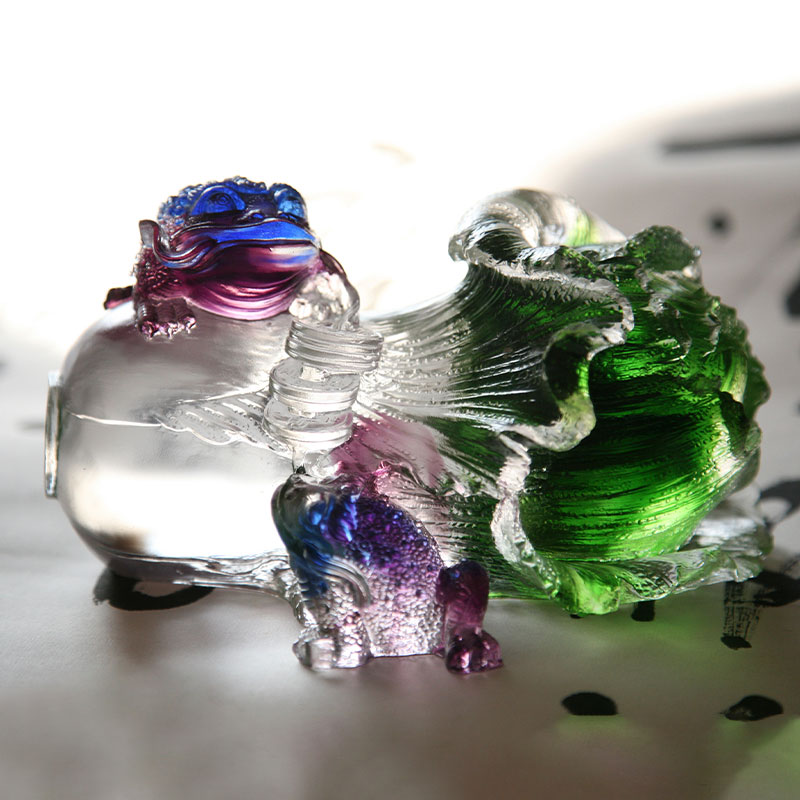 Crystal Glass Arany varangy szobor díszek