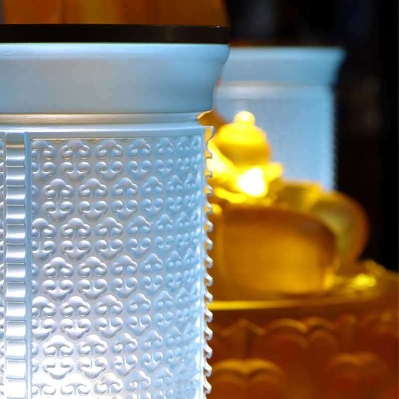 Világoskék Ruyi sorozat Üvegbuddhista oltárfelajánlások Készlet