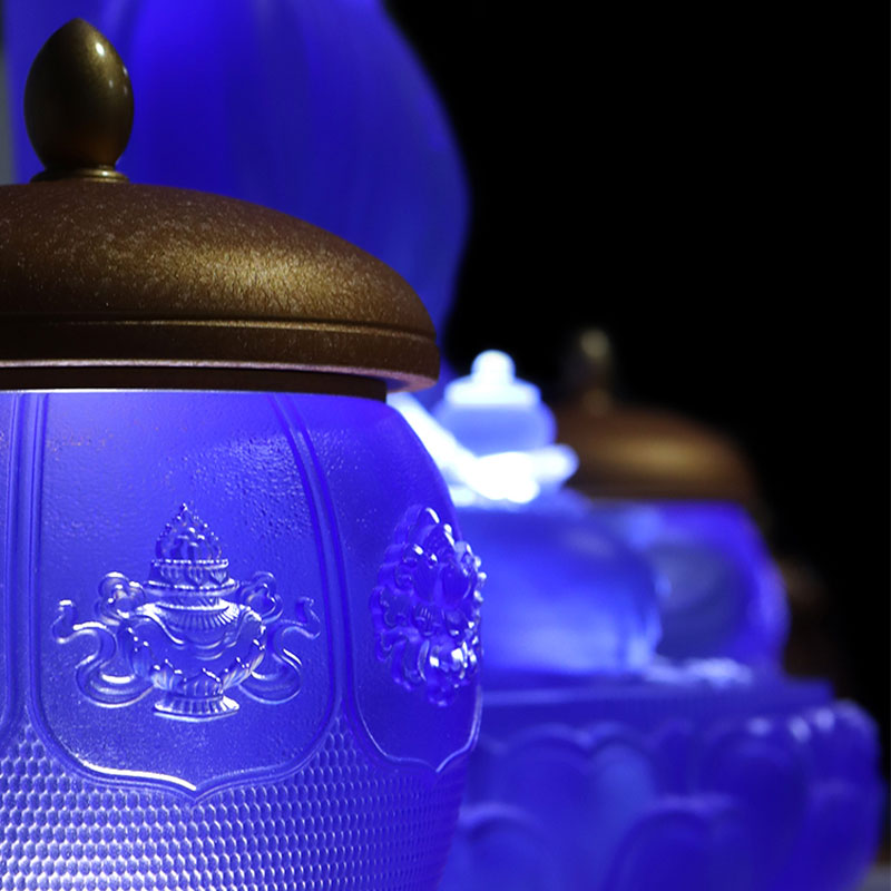 Nyolc kincs Lotus sorozat buddhista oltár kristályüveg felajánlás készlet