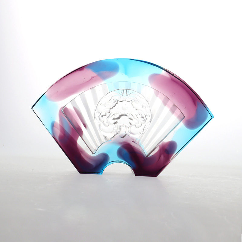 Kínai legyező alakú mázas üvegdíszek