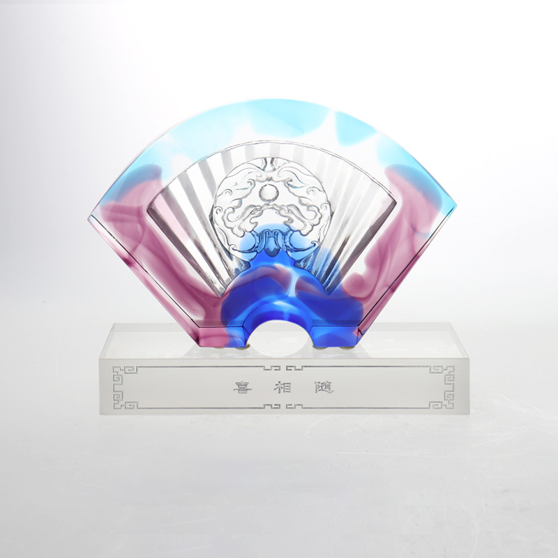 Kínai legyező alakú mázas üvegdíszek