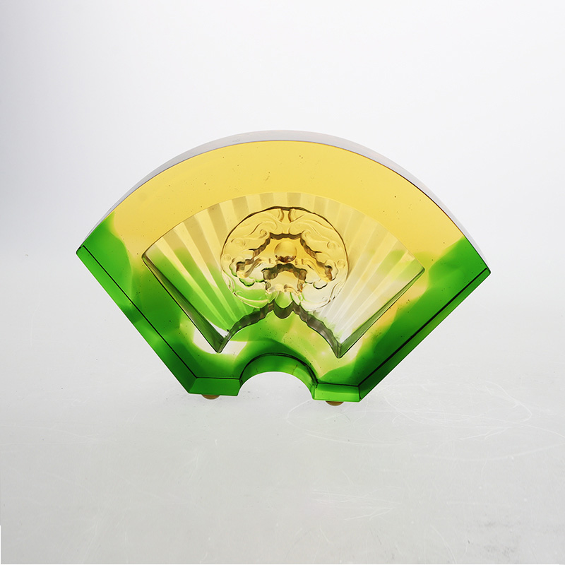 Kínai legyező alakú mázas üvegdíszek