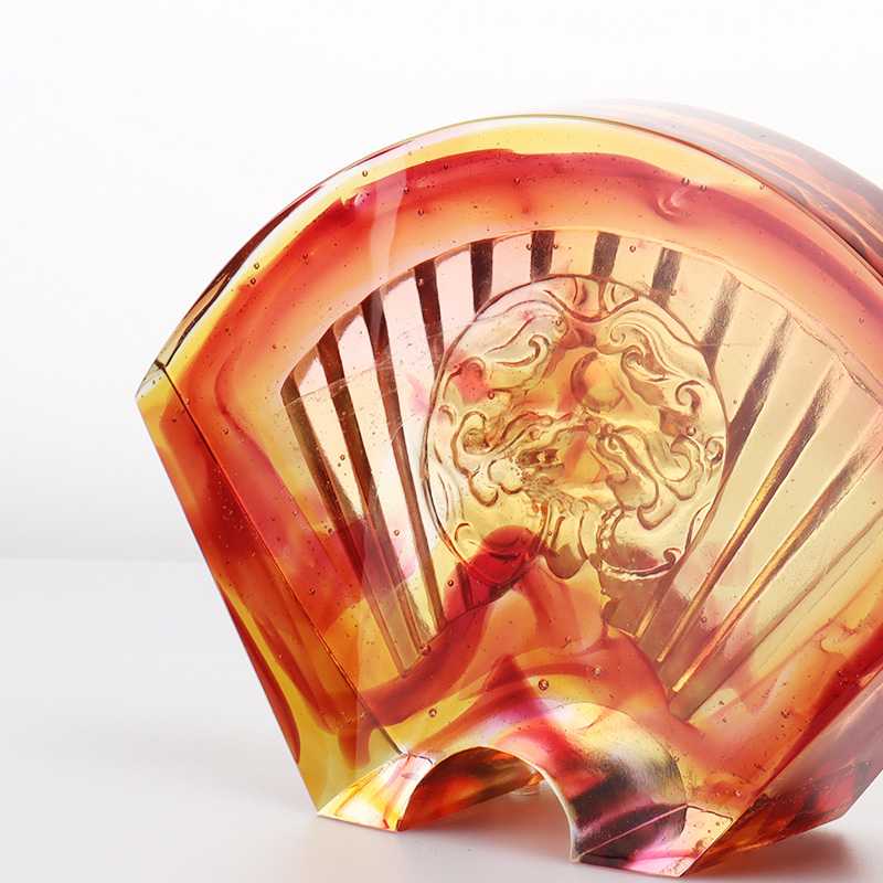 Kínai legyező alakú mázas üvegdíszek