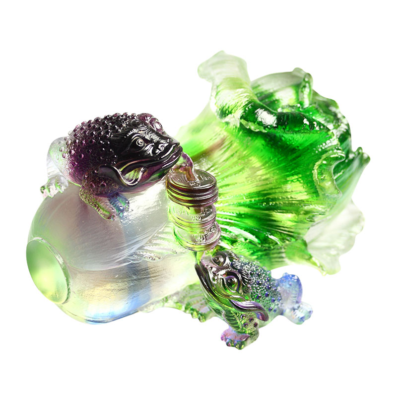 Crystal Glass Arany varangy szobor díszek